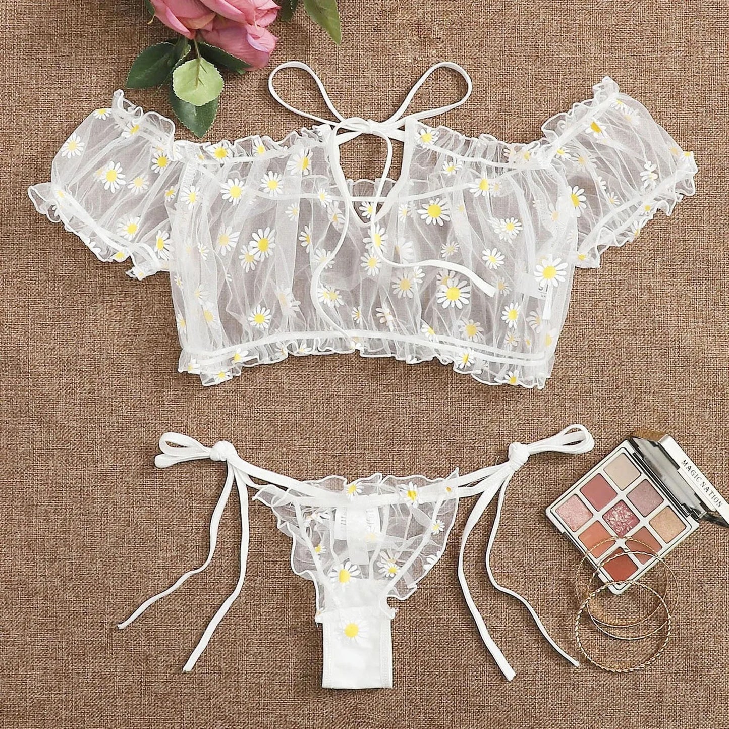 Transparent 2 Piece Thong Set